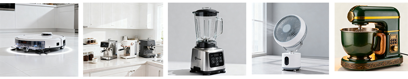 Low noise household appliance motors